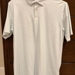 Peter Millar White and Blue Polo Shirt